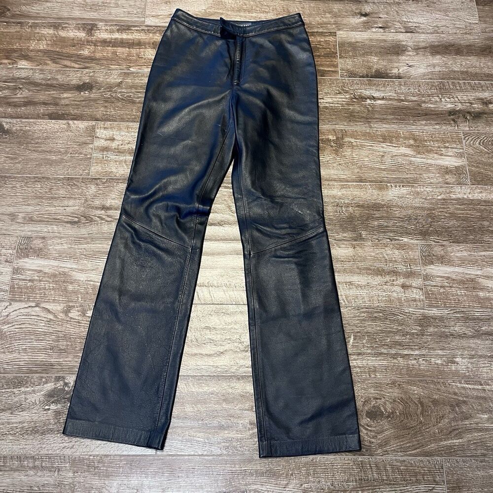 Genuine Leather Pants Copper Key Women’s Size 3 Black Biker Motorcycle Lined